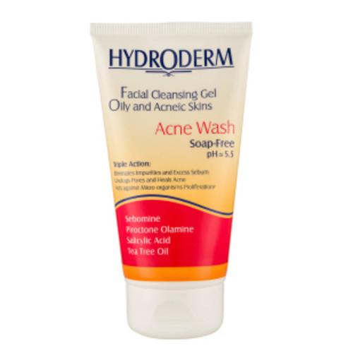 ژل شستشوی صورت هیدرودرم برای پوست چرب مدل Acne Wash حجم 150 میلی لیتر