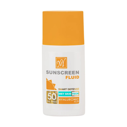 فلوئید ضدآفتاب بی‌رنگ مای SPF50 مدل هیالورونیک اسید مناسب انواع پوست، حجم 50 میلی‌لیتر